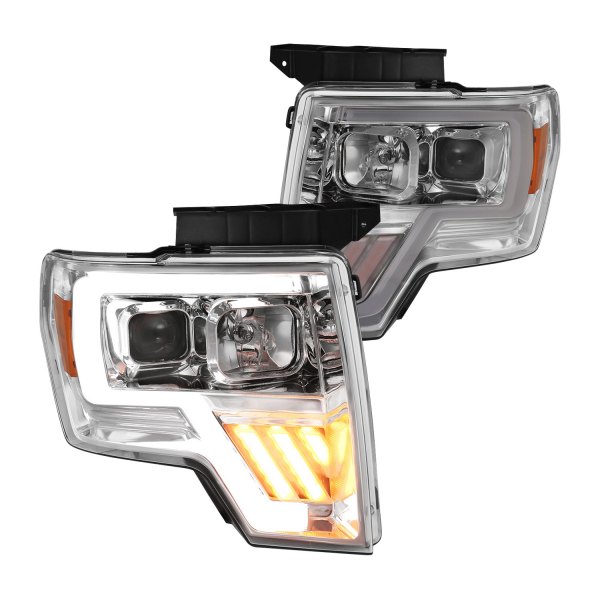 CG® 02AZFF09PCCQPG4A Chrome LED DRL Bar Projector Headlights