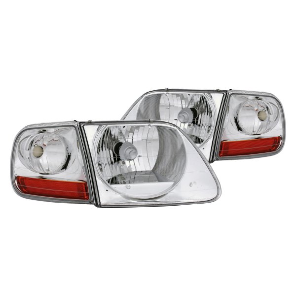 CG® - Chrome Euro Headlights with Parking Lights, Ford F-150