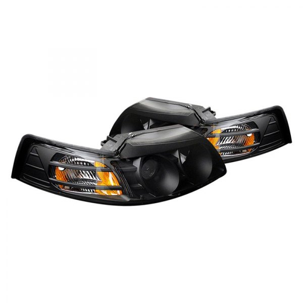 CG® - Black Projector Headlights, Ford Mustang