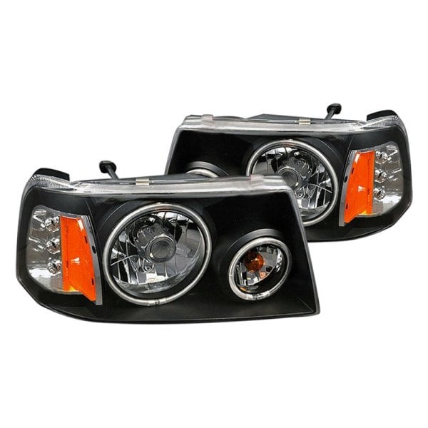 CG® - Ford Ranger 2002 Black Halo Euro Headlights with Parking LEDs