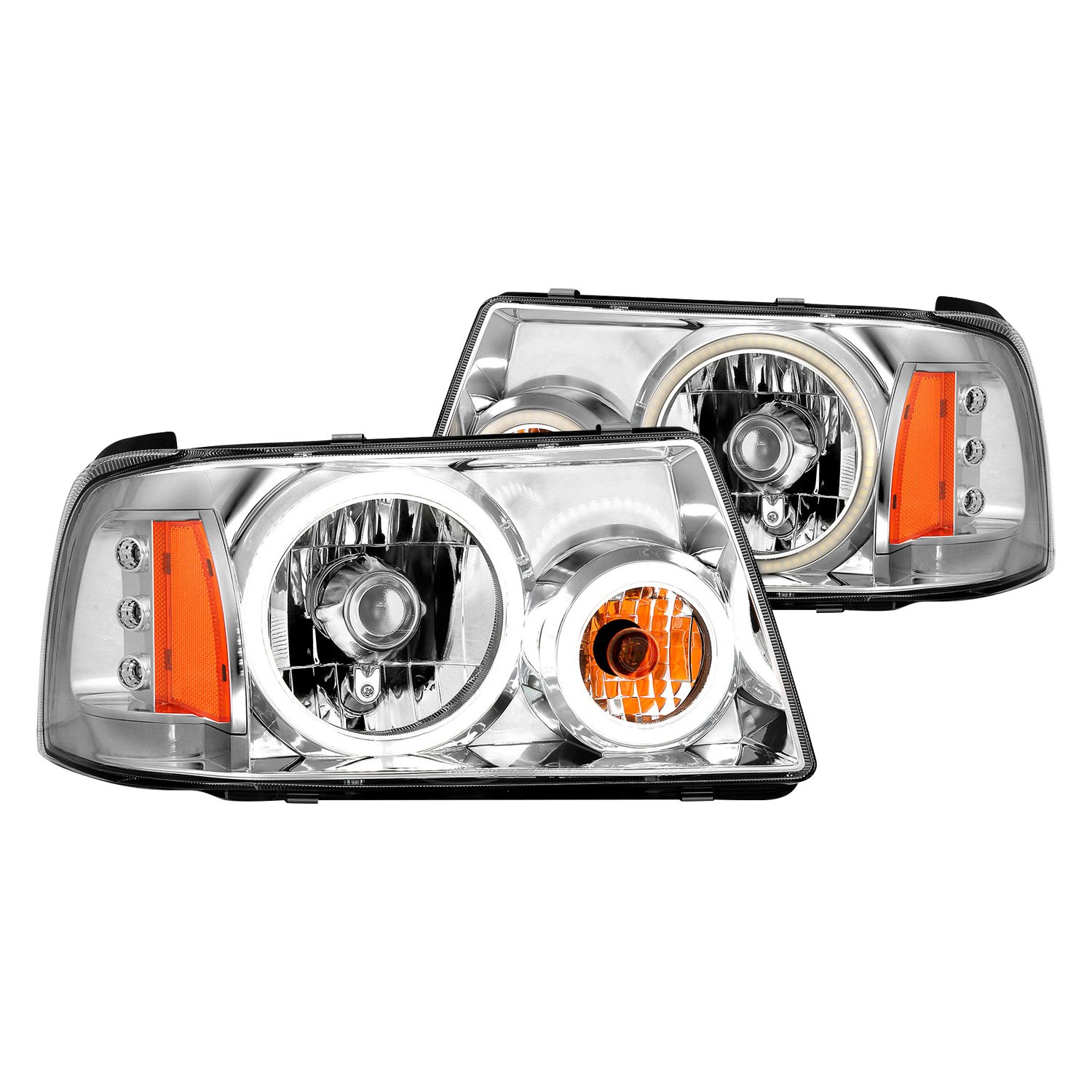 CG® Ford Ranger 2003 Chrome Halo Euro Headlights with Parking LEDs