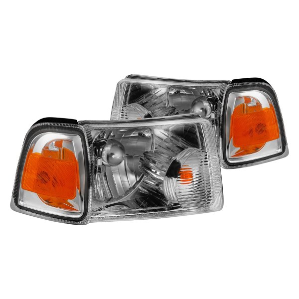 CG® - Chrome Factory Style Headlights with Corner Lights, Ford Ranger