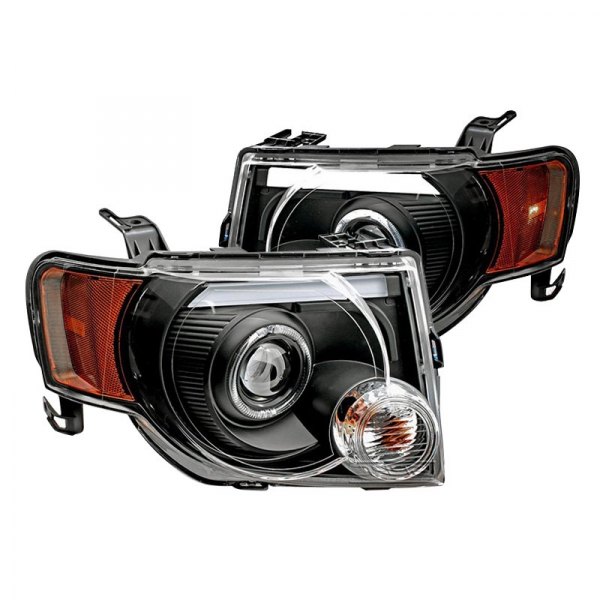 CG® - Black LED DRL Bar Halo Projector Headlights, Ford Escape