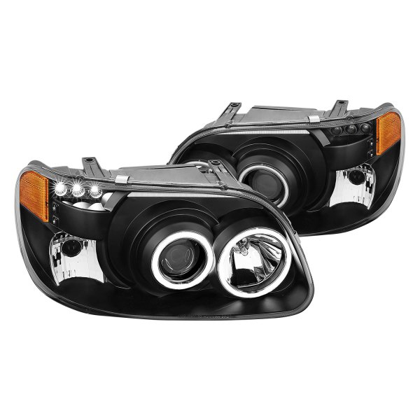 CG® - Black Halo Projector Headlights with Parking LEDs, Ford Explorer