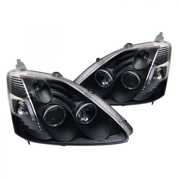 CG® - Black LED Halo Projector Headlights, Honda Civic