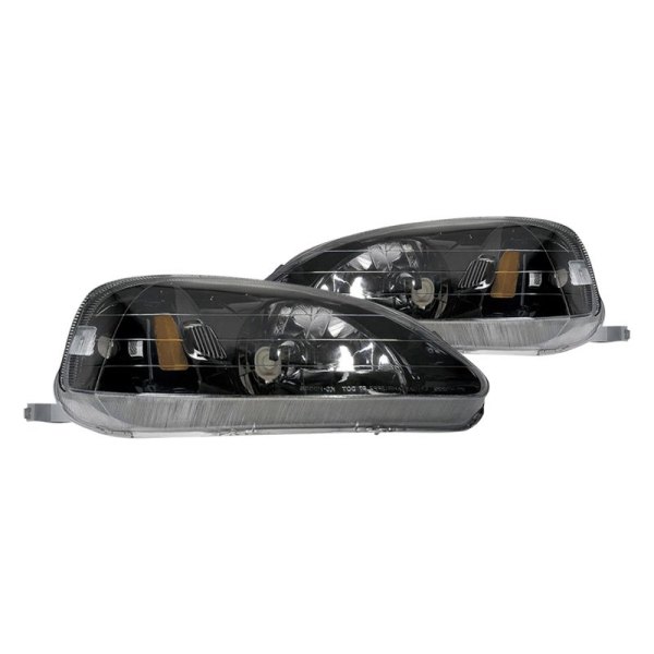 CG® - Gun Metal Black Euro Headlights, Honda Civic