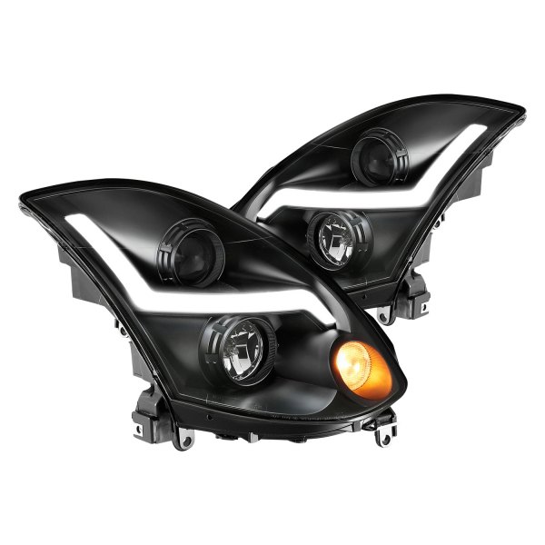 CG® - Chrome LED DRL Bar Projector Headlights, Infiniti G35