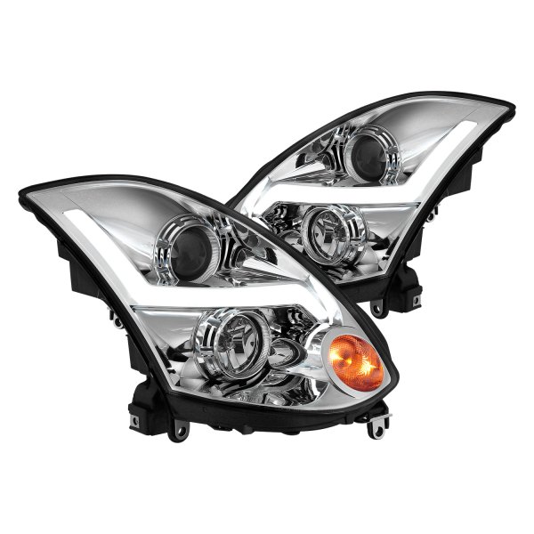 CG® - Black LED DRL Bar Projector Headlights, Infiniti G35