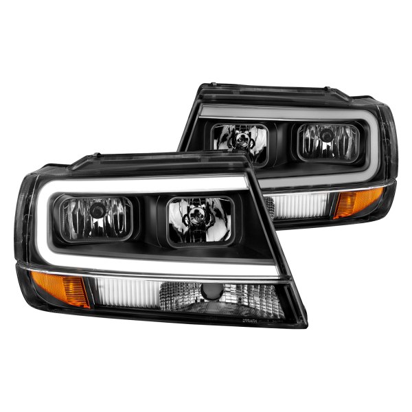 CG® - Black LED DRL Bar Headlights, Jeep Grand Cherokee