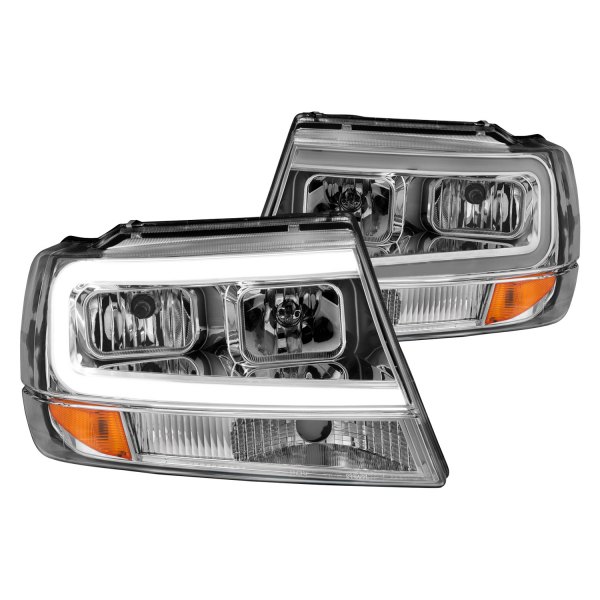 CG® - Chrome LED DRL Bar Headlights, Jeep Grand Cherokee