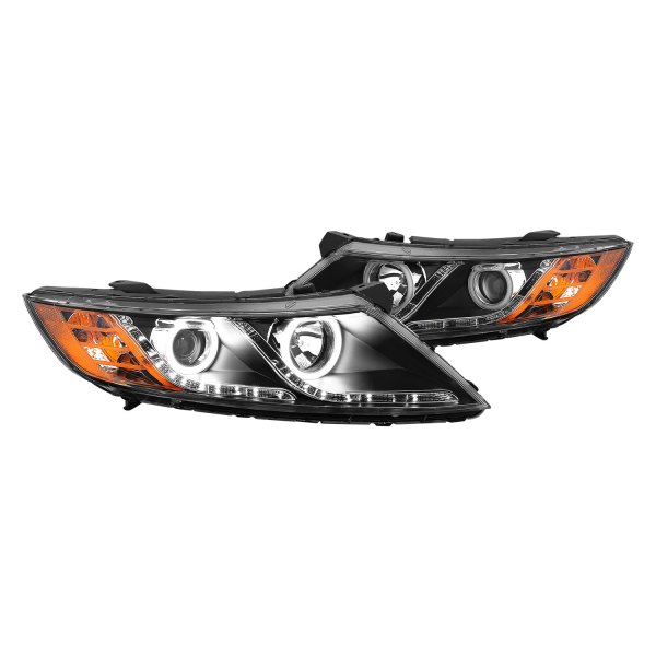 CG® - Black Halo Projector Headlights with Parking LEDs, Kia Optima