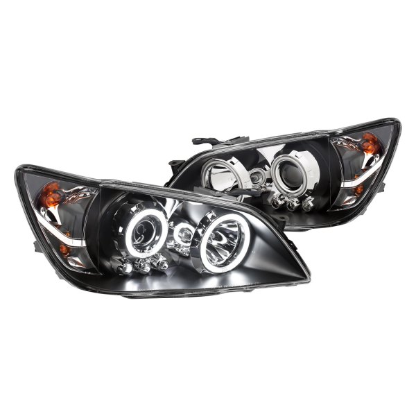 CG® - Black Halo Projector Headlights with Parking LEDs, Lexus IS