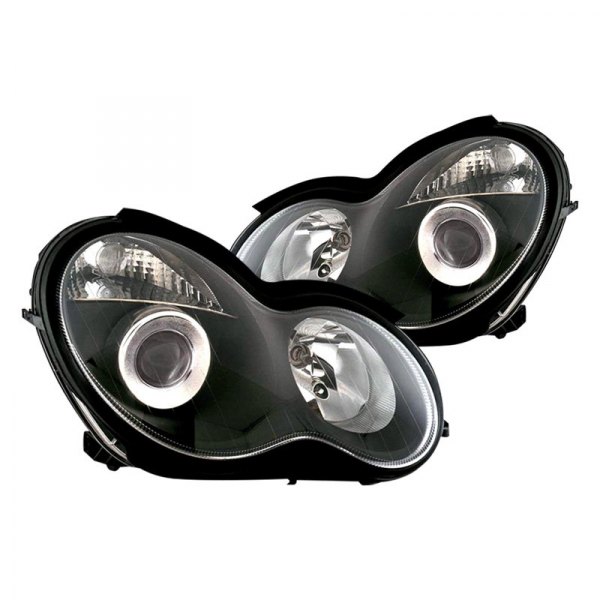 CG® - Black Projector Headlights, Mercedes C Class