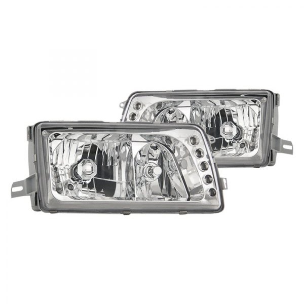 CG® - Chrome Euro Headlights with Parking LEDs, Mercedes S Class