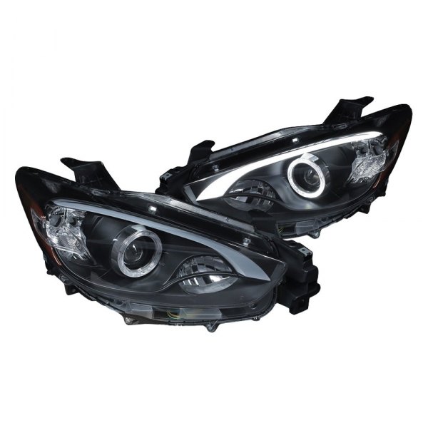 CG® - Black LED DRL Bar Halo Projector Headlights