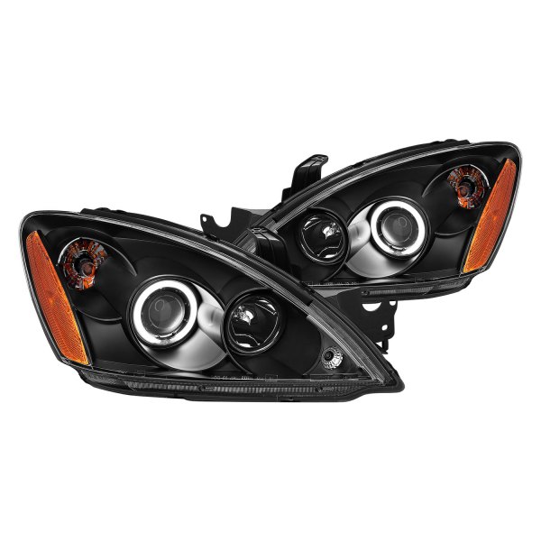 CG® - Black Halo Projector Headlights with Parking LEDs, Mitsubishi Lancer
