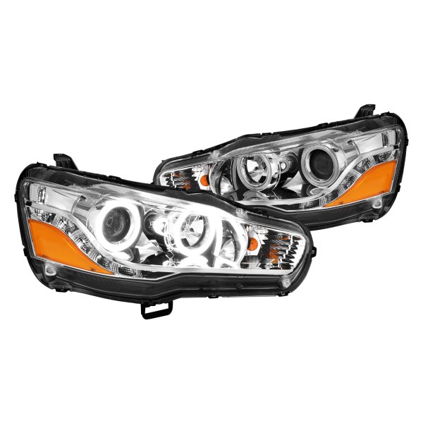 CG® - Chrome Halo Projector Headlights with LED DRL, Mitsubishi Lancer