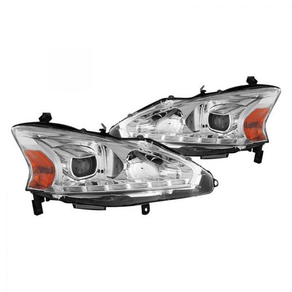 CG® - Chrome Projector Headlights with LED DRL, Nissan Altima