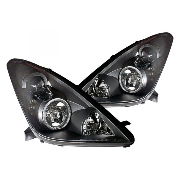 CG® - Black Halo Projector Headlights with LED DRL, Toyota Celica