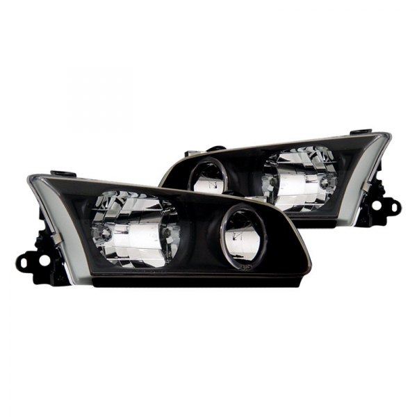 CG® - Black LED Halo Euro Headlights, Toyota Camry