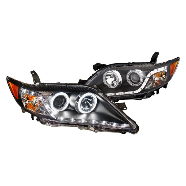 CG® - Black Halo Projector Headlights with LED DRL, Toyota Camry