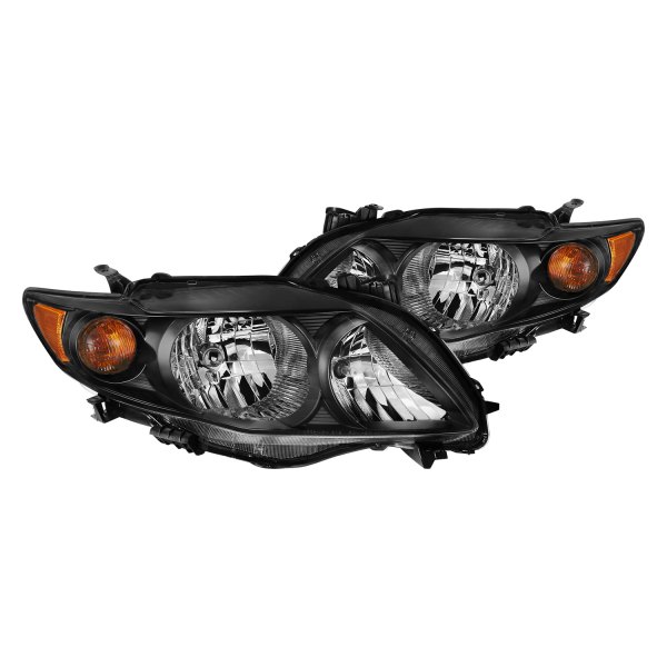 CG® - Black Euro Headlights, Toyota Corolla