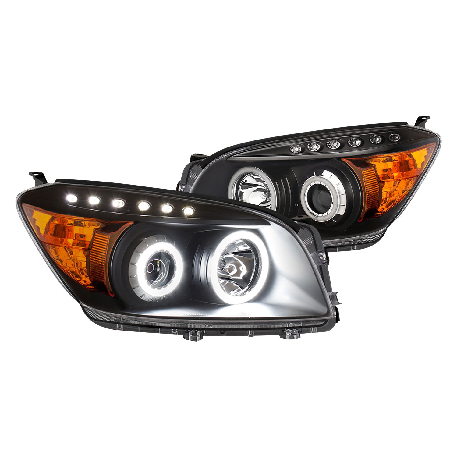 CG® - Toyota RAV4 2006 Black Halo Projector Headlights with LED