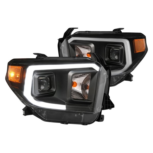 CG® - Black LED DRL Bar Projector Headlights, Toyota Tundra