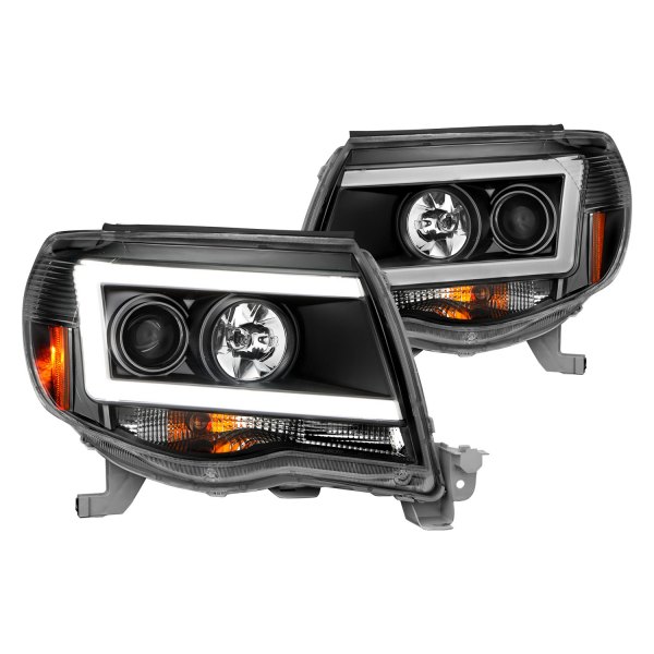 CG® - Black LED DRL Bar Projector Headlights, Toyota Tacoma
