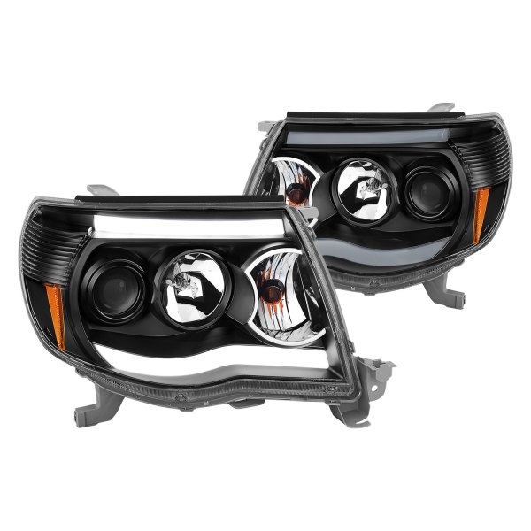 CG® - Black LED DRL Bar Projector Headlights, Toyota Tacoma