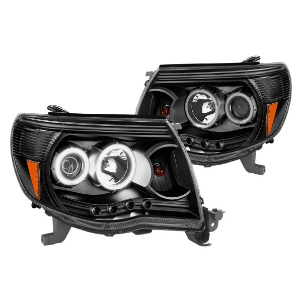 CG® - Black Halo Projector Headlights with LED DRL, Toyota Tacoma