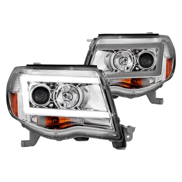 CG® - Chrome LED DRL Bar Projector Headlights, Toyota Tacoma