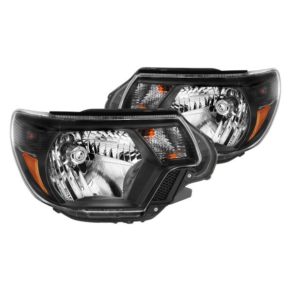 CG® - Black Euro Headlights, Toyota Tacoma
