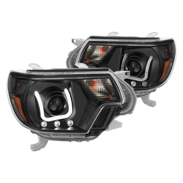 CG® - Black LED DRL Bar Projector Headlights, Toyota Tacoma