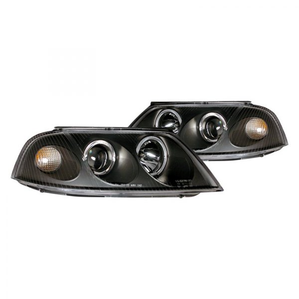 CG® - Black LED Halo Projector Headlights, Volkswagen Passat