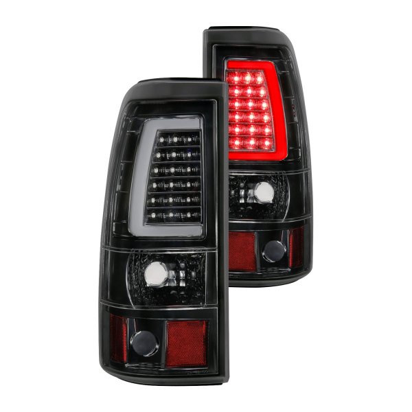 CG® - Black Fiber Optic LED Tail Lights, GMC Sierra 2500