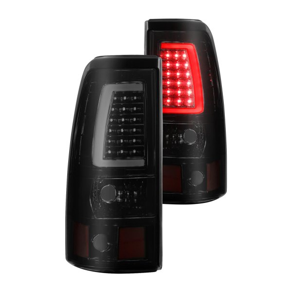 CG® - Black/Smoke Fiber Optic LED Tail Lights, GMC Sierra 2500