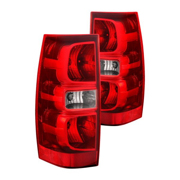 CG® - Chrome/Red Factory Style Tail Lights, Chevy Tahoe