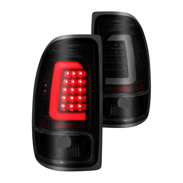 CG® - Black/Smoke Fiber Optic LED Tail Lights, Dodge Dakota
