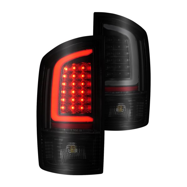 CG® - Black/Smoke Fiber Optic LED Tail Lights, Dodge Ram