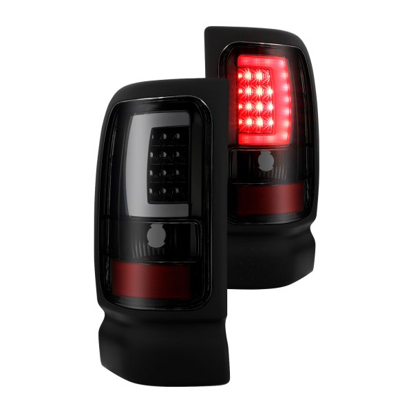 CG® - Black/Smoke Fiber Optic LED Tail Lights, Dodge Ram