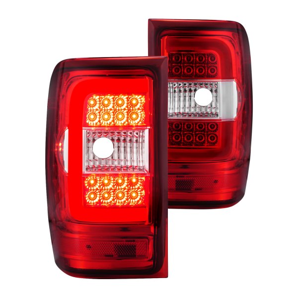 CG® - G3 Chrome/Red Fiber Optic LED Tail Lights, Ford Ranger