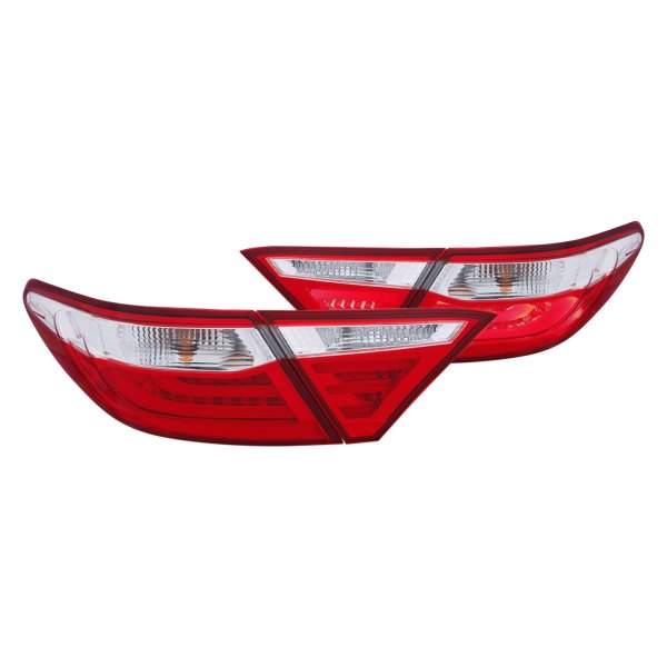 CG® - Chrome/Red Fiber Optic LED Tail Lights, Toyota Camry