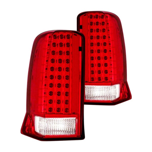 CG® - Chrome/Red LED Tail Lights, Cadillac Escalade