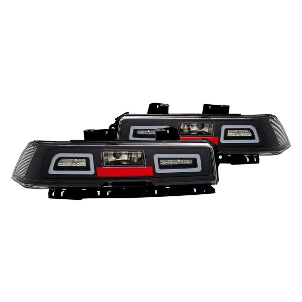 CG® - Black Fiber Optic LED Tail Lights, Chevy Camaro