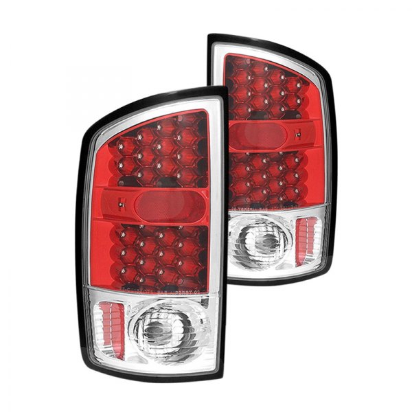 CG® - G3 Chrome/Red LED Tail Lights, Dodge Ram