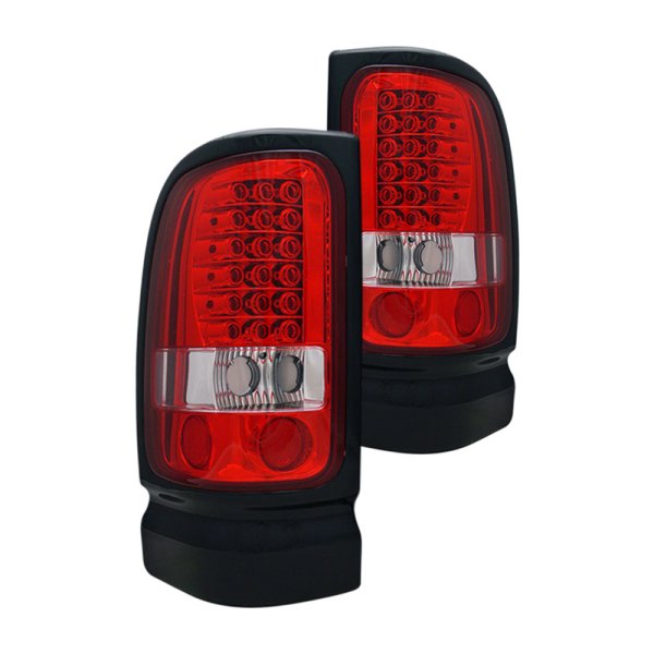 CG® - Chrome/Red LED Tail Lights, Dodge Ram