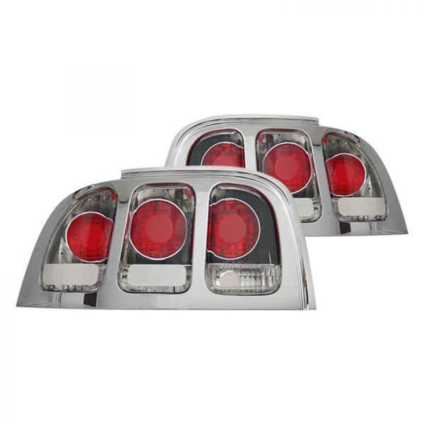 CG® - Chrome/Red Euro Tail Lights, Ford Mustang