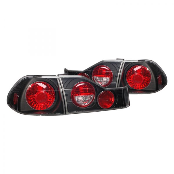 CG® - G2 Black/Red Euro Tail Lights, Honda Accord