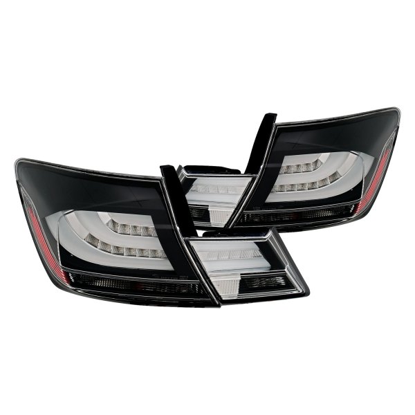 CG® - Black Fiber Optic LED Tail Lights, Honda Civic